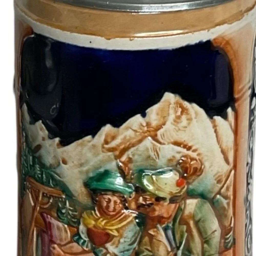 VTG Beer Stein With‎ Lid Made In Western Germany Hunter Date 9